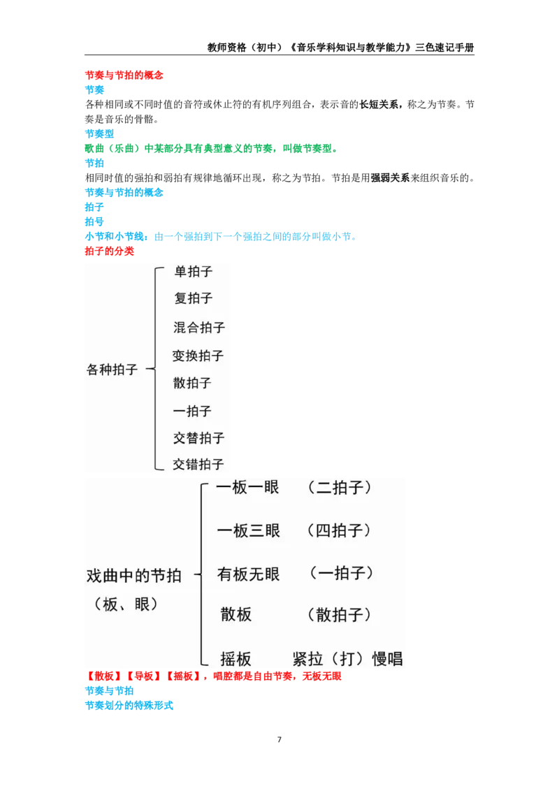 教师资格《（初中）音乐》三色速记手册_4-教培资料-26年最新资料-同步更新_初中高中教资_03科三专项（进去保存报考的学科即可）_03科三初高中三色笔记（无水印版）_初中