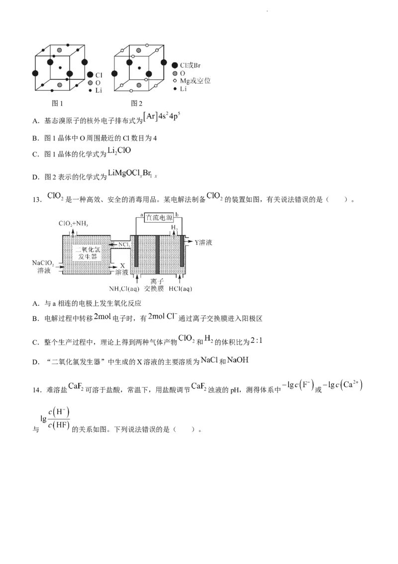 2024届湖南省邵阳市高三第一次联考（邵阳一模）化学(1)_2024年1月_021月合集_2024届湖南省邵阳市高三第一次联考（邵阳一模）