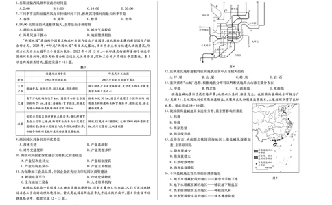 地理高二下期末A3_2025年6月_250621安徽省天一大联考2024-2025学年高二下学期6月摸底考试（全科）_地理-安徽省天一大联考2024-2025学年高二下学期6月摸底考试