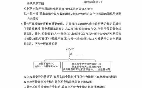 湖南省长沙市第一中学2025-2026学年高三上学期月考（四）（11月）生物学_251130湖南省长沙市第一中学2025-2026学年高三上学期11月月考（全科）