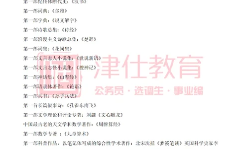 津仕教育人文常识_26吉林考备考资料包_08公共基础知识资料+试题_公基常识-分类汇总