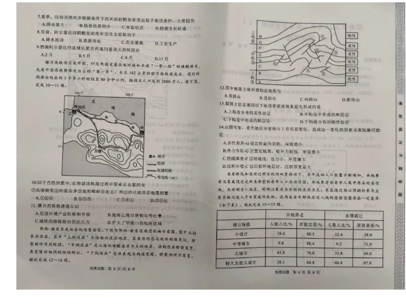 2024届陕西省渭南市高三一模地理试题_2024年1月_01每日更新_12号_2024届陕西省渭南市高三教学质量检测（一）（渭南一模）_陕西省渭南市2024届高三教学质量检测（一）（渭南一模）地理