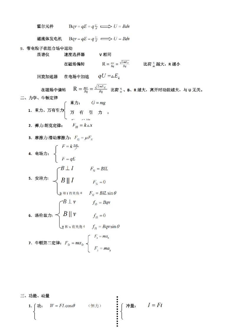 25高考物理考前必备手册_2025年6月_250607合集