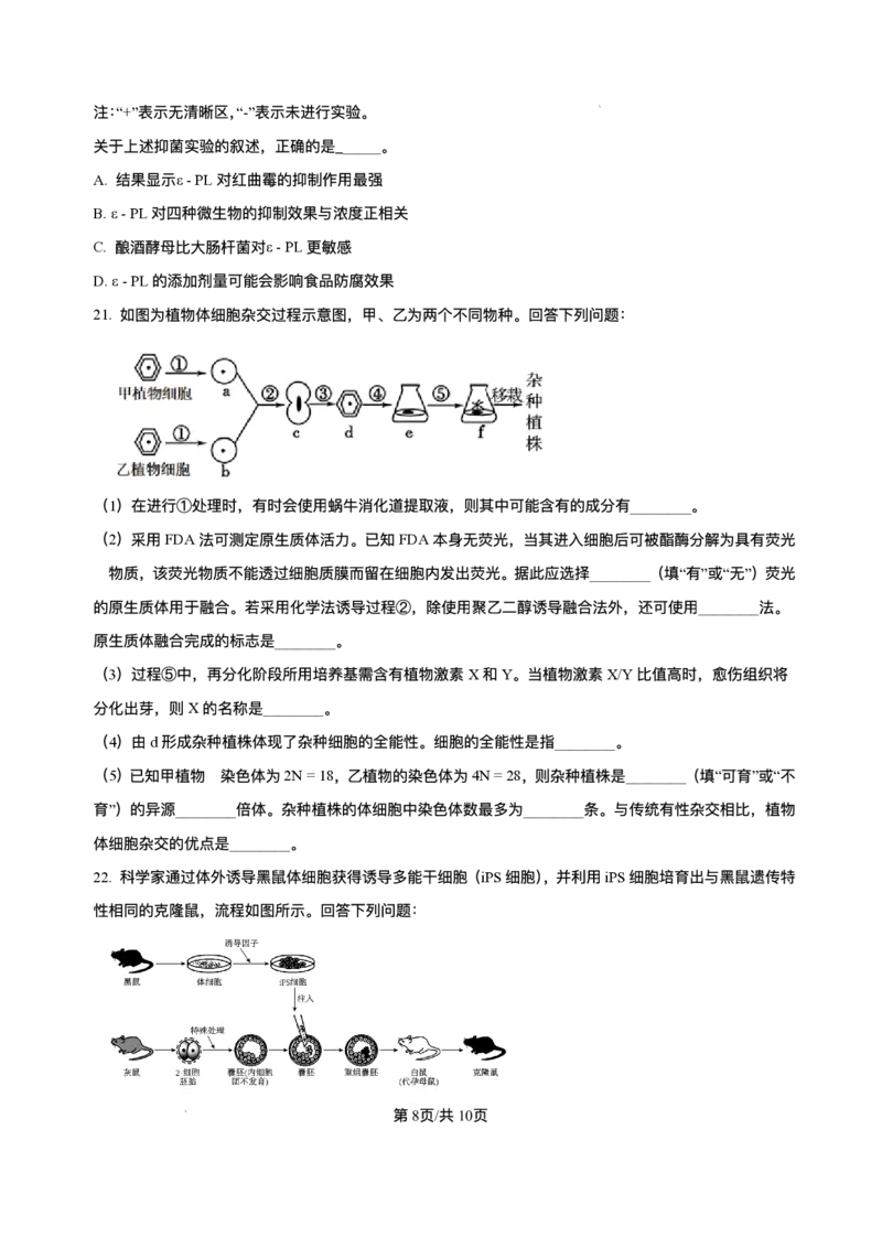 河北省石家庄市2024-2025学年高二下学期期末教学质量检测生物试卷（含答案）_2025年7月_250711河北省石家庄市2024-2025学年高二下学期期末教学质量检测（全科）