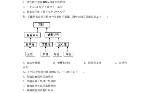 精品解析：2022年云南省中考生物真题（原卷版）_中考真题_8.生物中考真题2015-2024年_2022年全国中考生物114份14
