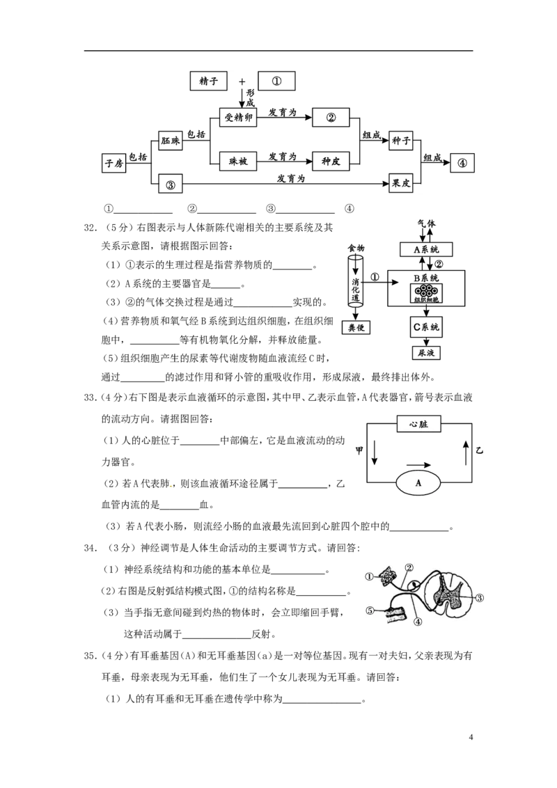 福建省龙岩市2015年中考生物真题试题（含答案）_中考真题_8.生物中考真题2015-2024年_2015年全国中考生物74份