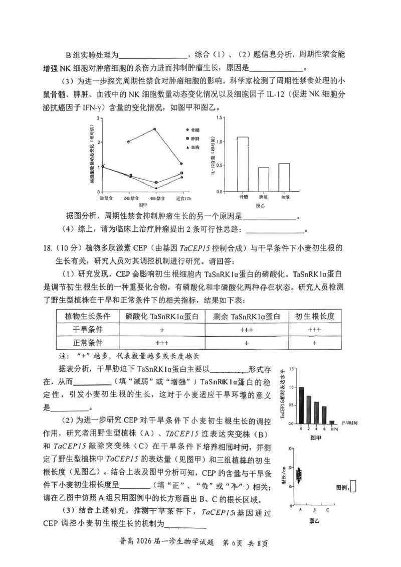 四川省自贡市普高2026届第一次诊断性考试生物_2025年12月_251214四川省自贡市普高2026届第一次诊断性考试_四川省自贡市普高2026届第一次诊断性考试生物