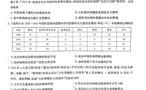 江西省2024-2025学年高二下学期7月质量检测历史试题（图片版，无答案）_2025年7月_250703九师联盟2024-2025学年高二下学期7月质量检测（全科）