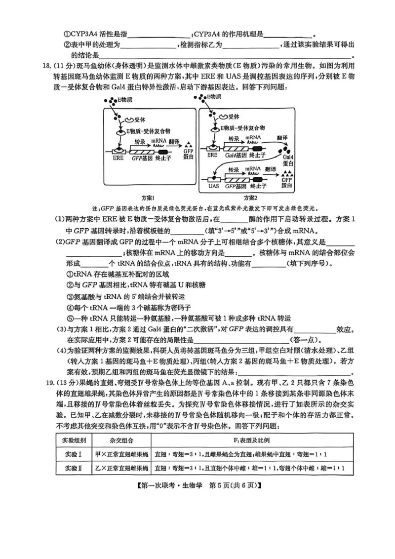 宜春市十校协作体2025~2026学年高三(上)第一次联考生物_2025年12月_251201江西省宜春市十校协作体2025-2026学年高三上学期第一次联考（全科）