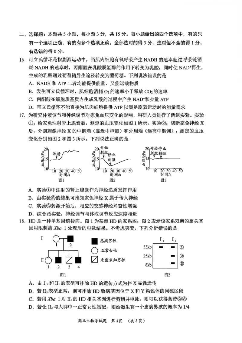 日照生物试题_2025年12月_251202山东省日照市2026届校际联考高三上学期期中考试（全科）_试卷