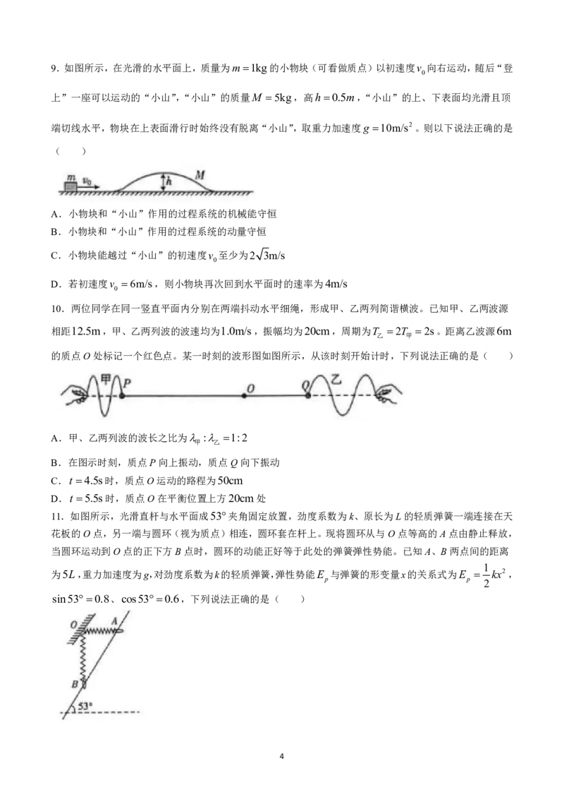 物理试卷-山东省临沂市（北京时代凤凰研究院）2026届高三年级教学质量检测考试（上学期期中）_251116山东省临沂市2026届高三11月教学质量检测（全科）