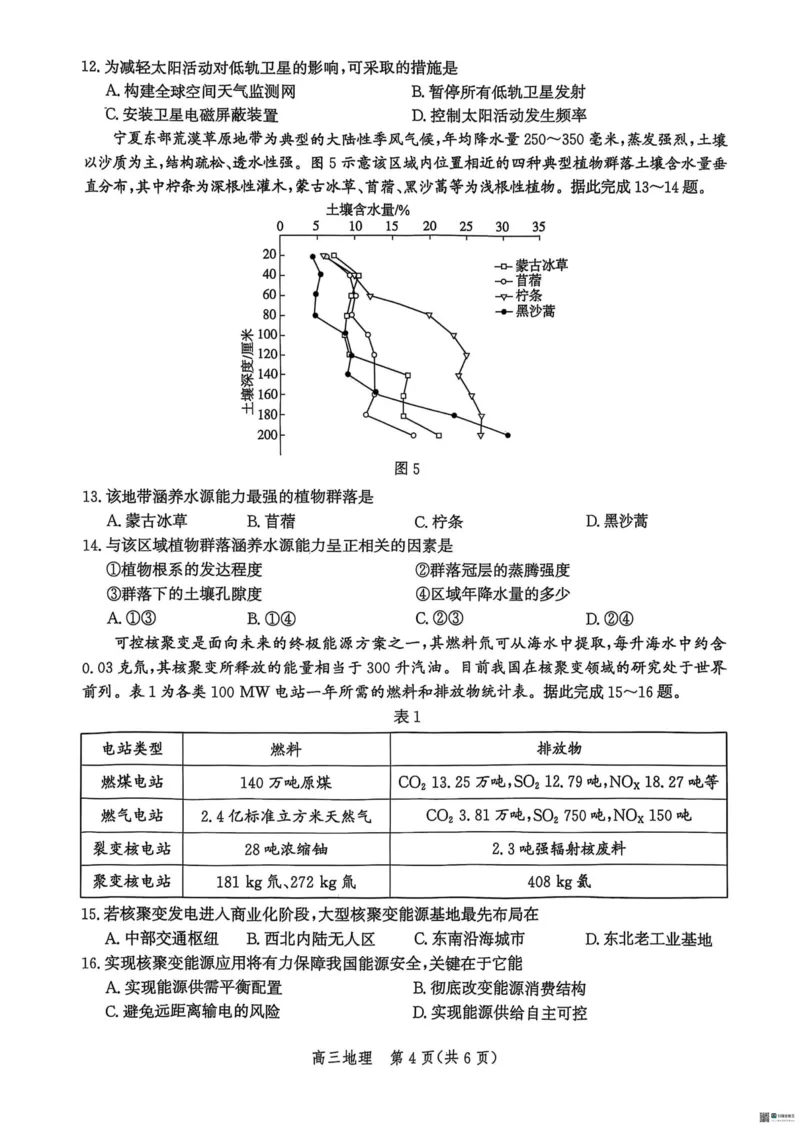 河北省2026届沧州市高三上学期12月教学质量监测地理试题+答案_2025年12月_251215河北省2026届沧州市高三上学期12月教学质量监测