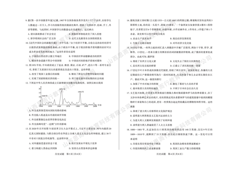 2023-2024学年高三年级一轮复习终期考试试题历史_2024届山西省高三年级一轮复习终期考试_山西省2024届高三年级一轮复习终期考试历史