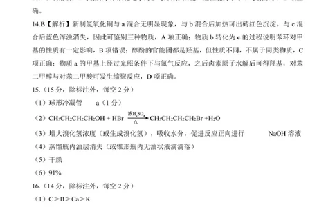 2024-2025学年第二学期河北省衡水市廊坊市等学校NT20名校联合体高二年级期末考试数学（含答案）202507月NT20高二化学答案_2025年7月