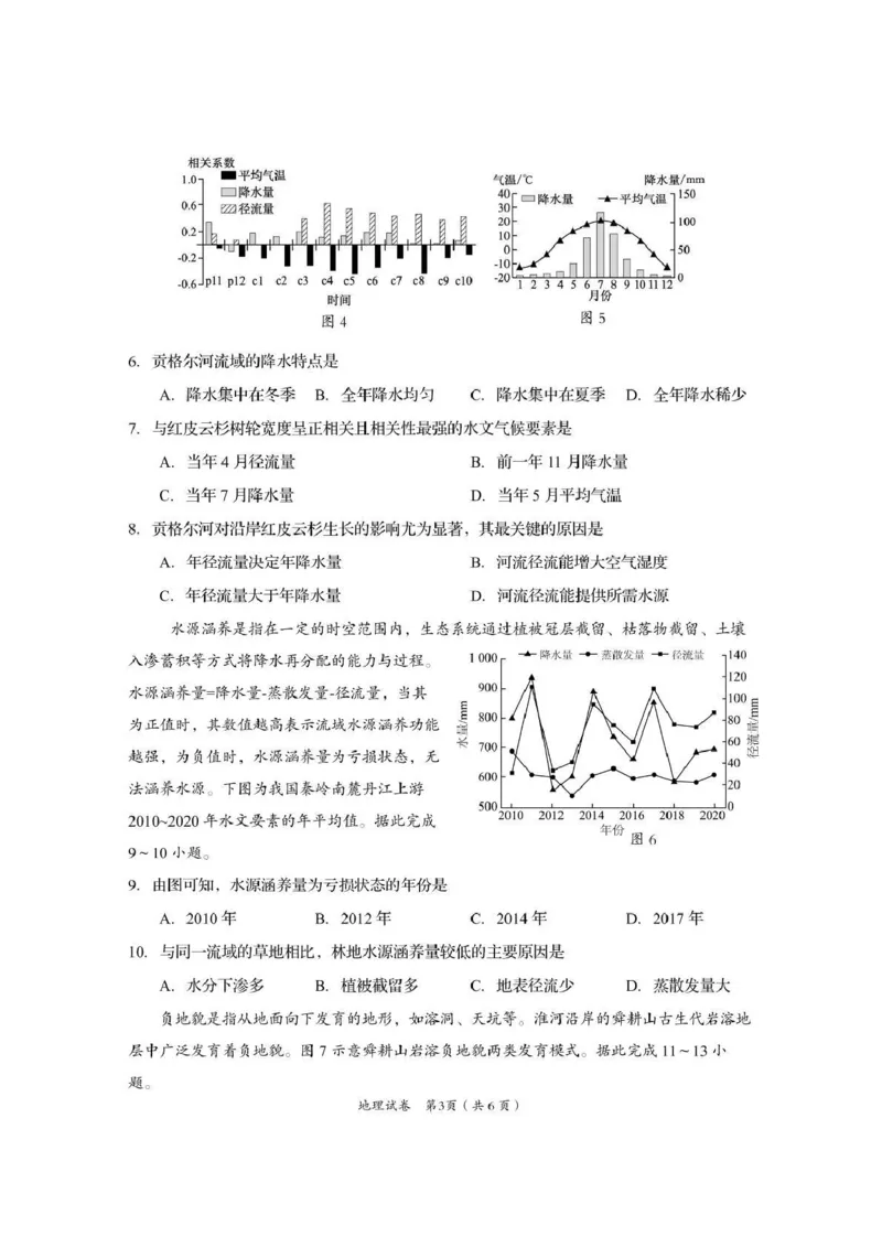 资阳市高中2023级第一次诊断性考试地理_251115四川省资阳市高中2023级第一次诊断性考试（资阳一诊）（全科）