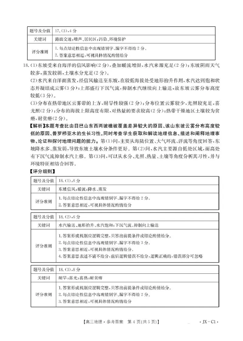 江西省2026届高三上学期11月联考（JX）地理答案_2025年12月_251203江西省金太阳2026届高三上学期11月联考（JX）