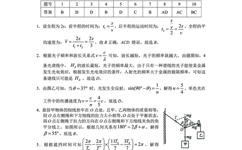 大理州2026届高中毕业生第一次复习统一检测物理答案_251117云南省大理州2026届高中毕业生第一次复习统一检测（全科）