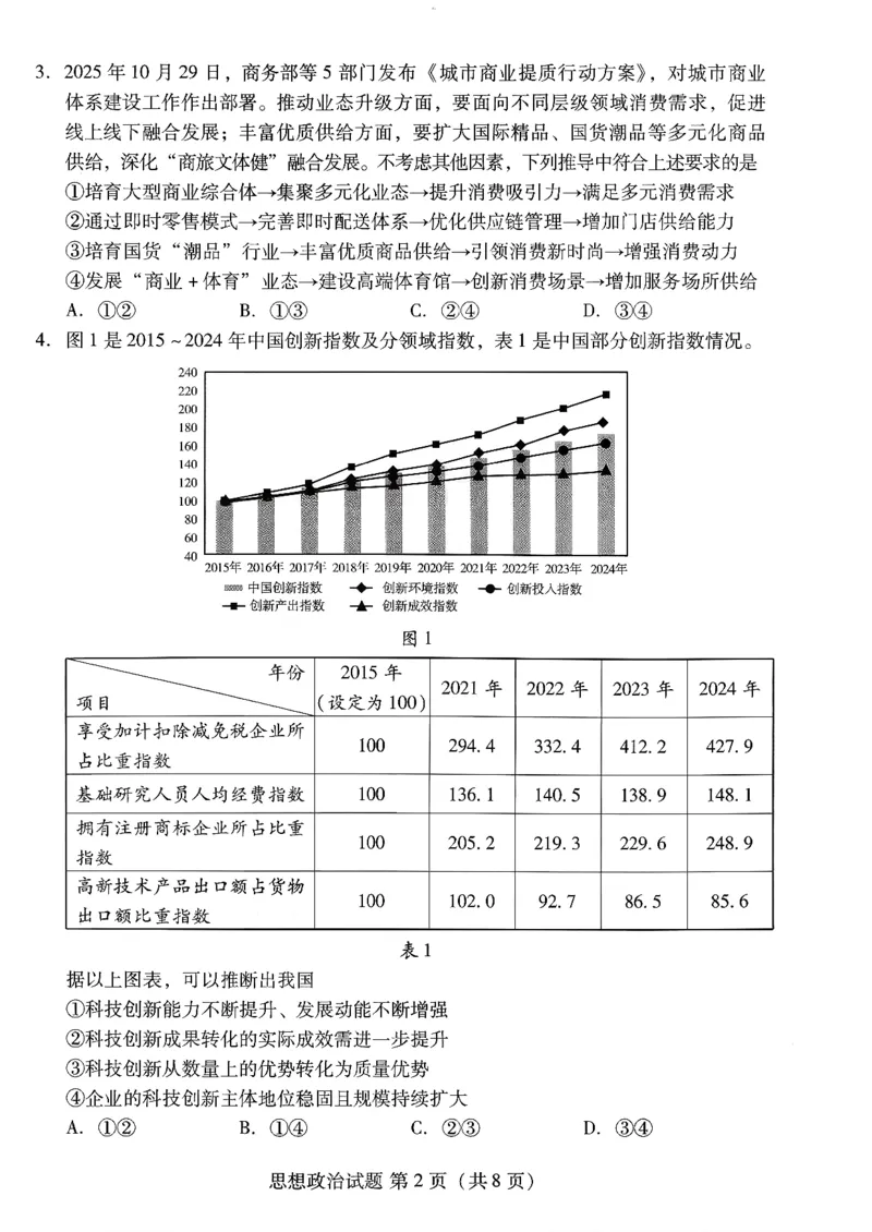 政治试卷-潍坊市2026届高三期中阶段性诊断监测_251119山东省潍坊市2025-2026学年高三期中考试阶段性诊断监测（全科）