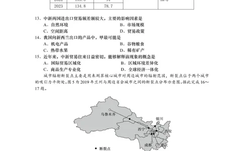 江苏省如皋市2025-2026学年度高三年级第一学期教学质量调研（二）地理试题_2025年12月_251218江苏南通市如皋市2026届高三上学期教学质量调研（二）（全科）