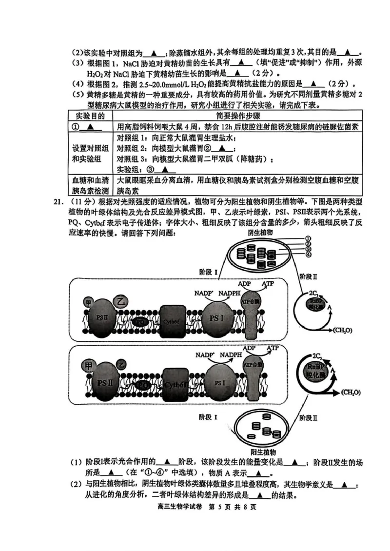 无锡市2025年秋学期高三期中教学质量调研测试生物_251108江苏省无锡市2025年秋学期高三期中教学质量调研测试（全科）_江苏省无锡市2025-2026学年高三上学期期中教学质量调研测试生物
