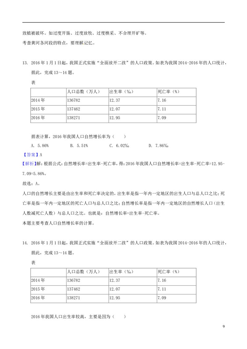 甘肃省张掖市2018年中考地理真题试题（含解析）_中考真题_9.地理中考真题2015-2024年_2018年全国中考地理110份
