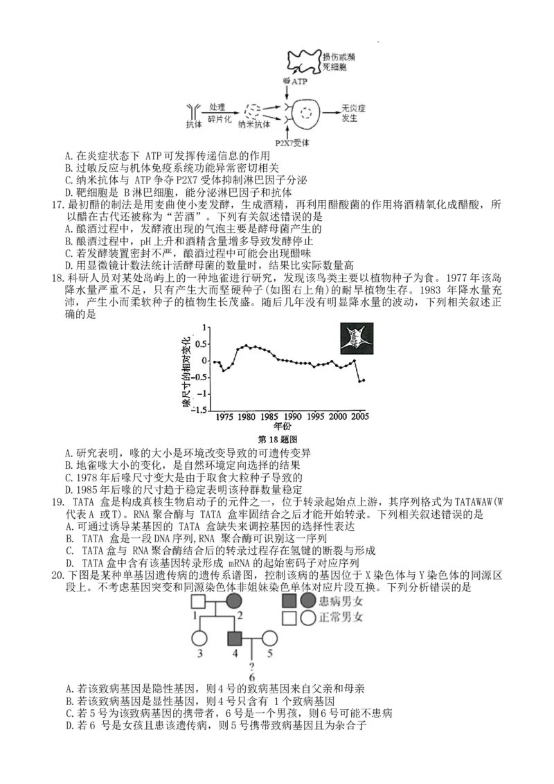 2023学年第一学期浙江省七校教研共同体调研测试-生物试题卷_2024届浙江省教改共同体高三上学期1月联考_浙江省教改共同体2024届高三上学期1月联考生物