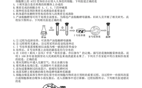 2023学年第一学期浙江省七校教研共同体调研测试-生物试题卷_2024届浙江省教改共同体高三上学期1月联考_浙江省教改共同体2024届高三上学期1月联考生物
