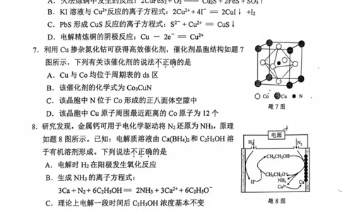 江苏省徐州市2024-2025学年高二下学期6月期末化学试题（含答案）_2025年6月_250629江苏省徐州市2024-2025学年高二下学期6月期末