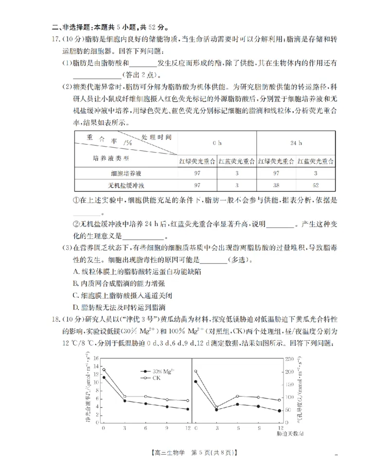 南阳市南阳地区2026届高三上学期期中摸底考试卷（26-98C）生物_251122金太阳&middot;河南省南阳市南阳地区2026届高三上学期期中摸底考试卷（26-98C）（全科）