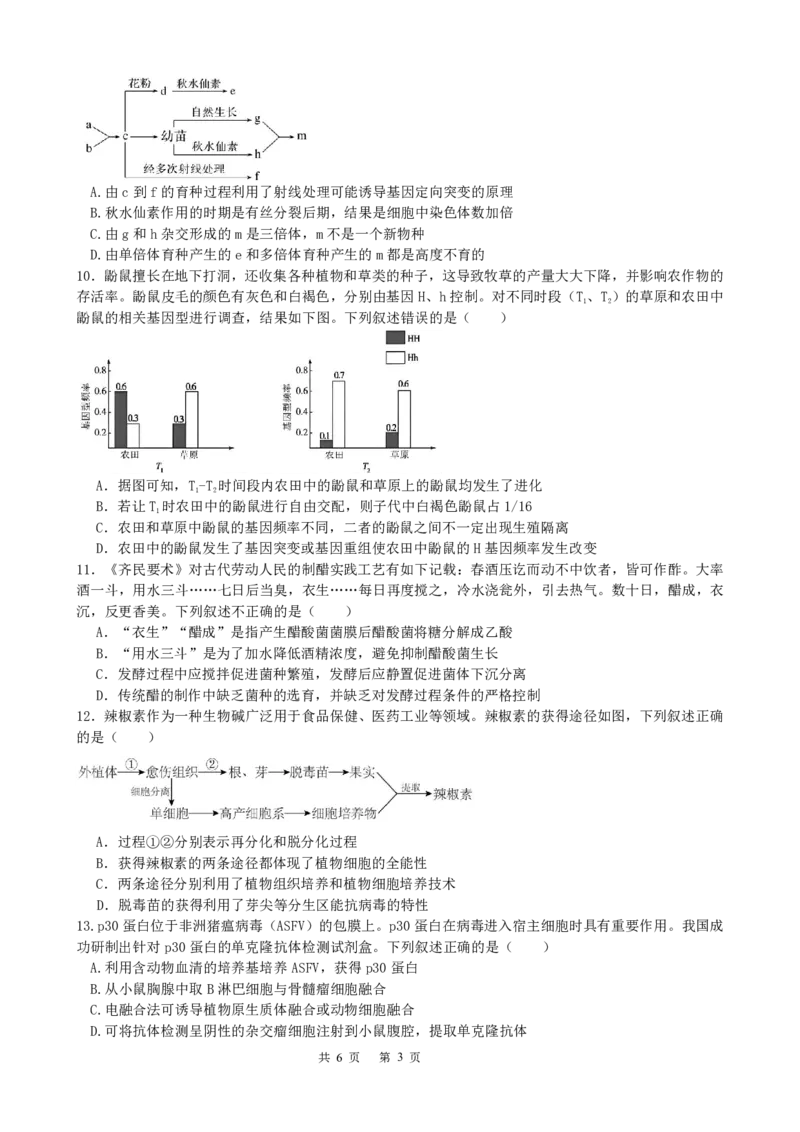 成都市第七中学2025-2026学年高三上学期11月半期考试生物_251120四川省成都市第七中学2025-2026学年高三上学期11月半期考试（全科）