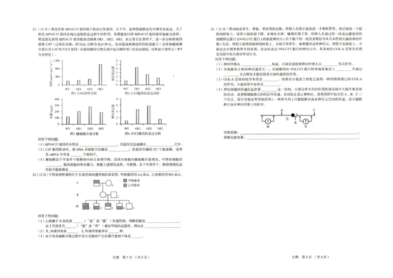 河北省唐山市十校2025-2026学年高三上学期12月期中考试生物试题_2025年12月_251202河北省唐山市十校2025-2026学年高三上学期12月期中（全科）