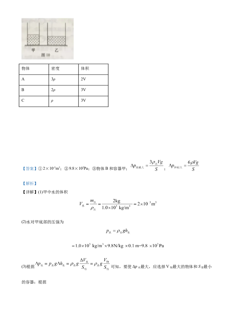 精品解析：2020年上海市中考物理试题（解析版）_中考真题_4.物理中考真题2015-2024年_2020中考物理真题110份_2020年中考真题精品解析物理（上海卷）精编word版