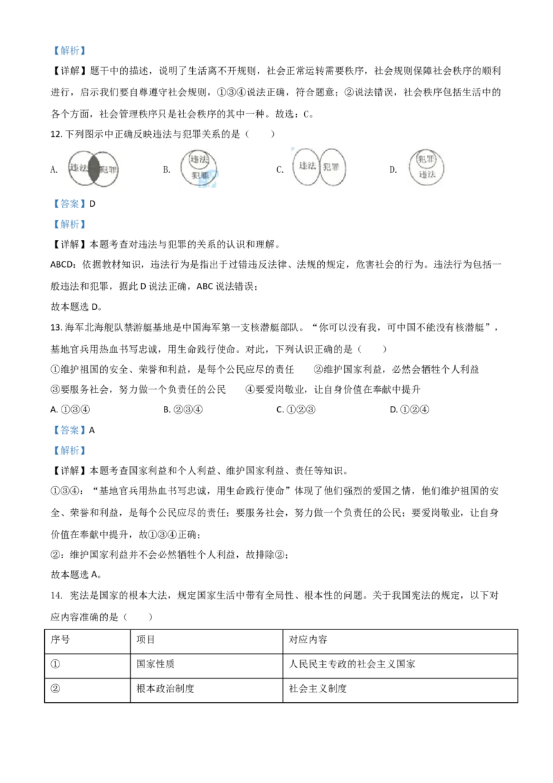 湖南省衡阳市2021年中考道德与法治试题（解析版）_中考真题_7.政治中考真题2015-2024年_2021政治真题84份_​2021衡阳政治​