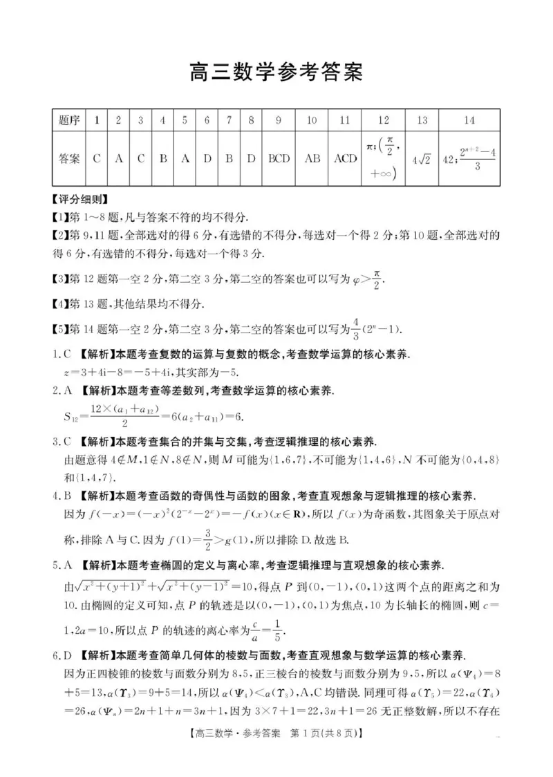 河南省2026届高三上学期11月联考（HEN）数学答案_2025年12月_251201河南省金太阳2026届高三上学期11月联考（全科）_河南省金太阳2026届高三上学期11月联考数学