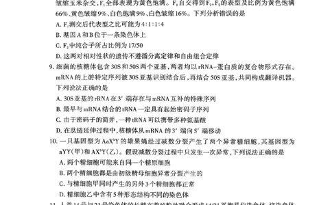 山东省泰安市2026届高三上学期期中考试生物_251118山东省泰安市2026届高三上学期期中考试（全科）