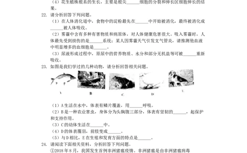 甘肃省定西市2019年中考生物真题试题（含解析）_中考真题_8.生物中考真题2015-2024年_2019年全国中考生物92份