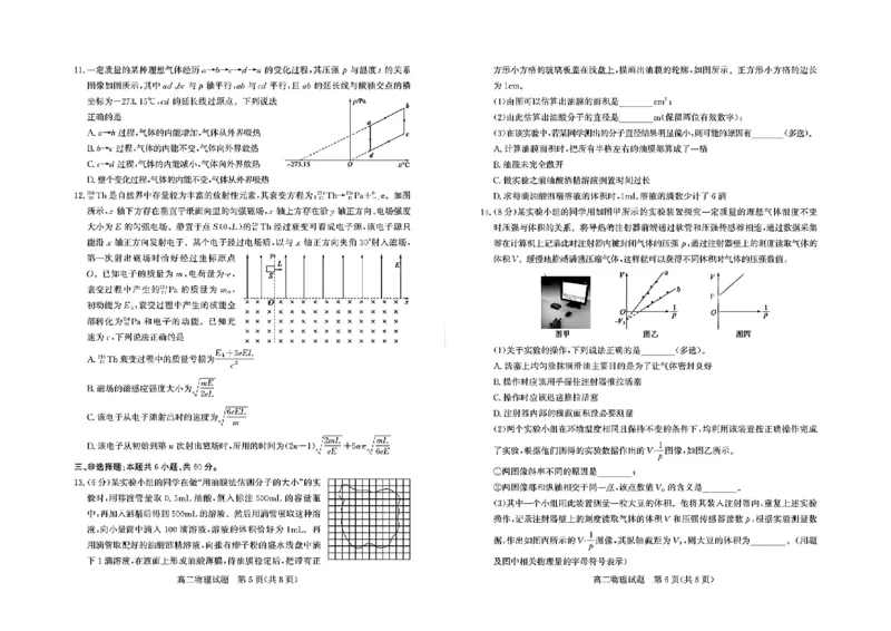 山东省德州市2024-2025学年高二下学期期末考试物理试题_2025年7月_250719山东省德州市2024-2025学年高二下学期期末考试