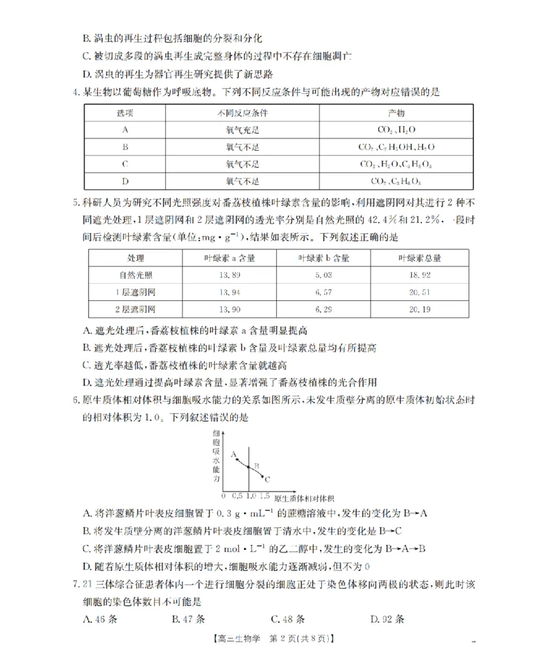 湖南省2026届高三上学期11月联考（26-87C）生物_2025年12月_251204金太阳&middot;湖南省2026届高三上学期11月联考（26-87C）（全科）