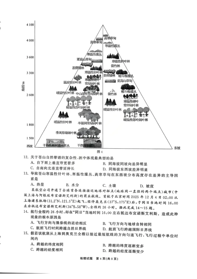 地理试卷-山东齐鲁名校大联考2026届山东省高三第三次联合检测_2025年12月_251216山东齐鲁名校大联考2026届山东省高三第三次联合检测
