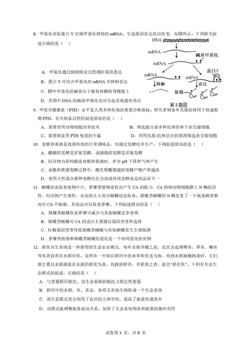广东省东莞市七校2025-2026学年高三上学期12月期中联考生物试题_2025年12月_251210广东省东莞市七校2025-2026学年高三上学期12月联考（全科）