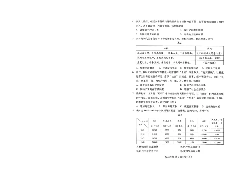 历史试卷(高二下期末考7.8-7.10)_2025年7月_250711山东省潍坊市2026届高二阶段性调研监测（高二下学期期末）(全科）