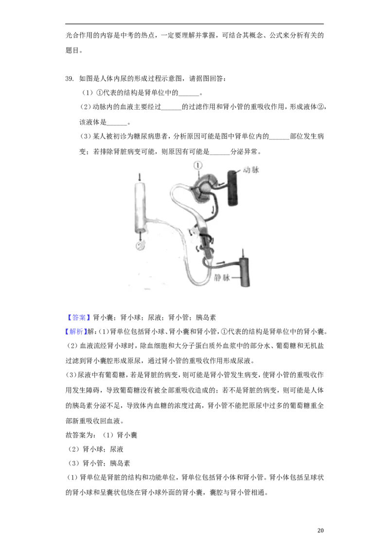 湖南省郴州市2018年中考生物真题试题（含解析）_中考真题_8.生物中考真题2015-2024年_2018年全国中考生物141份