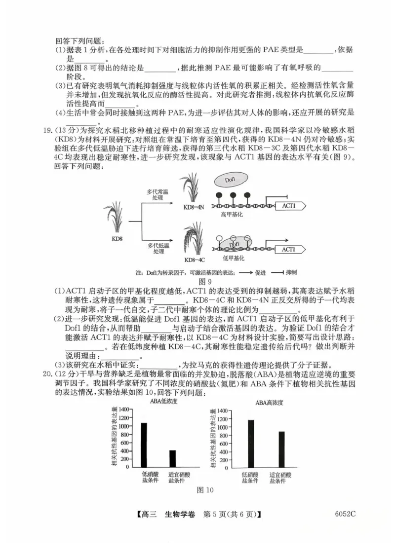 广东省清远市2025-2026学年高三上学期10月教学质量检测（一）生物试题（含答案）_251102广东省清远市2025-2026学年高三上学期10月教学质量检测（一）