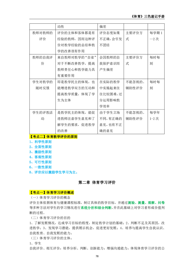 教师资格《（初中）体育与健康》三色速记手册_4-教培资料-26年最新资料-同步更新_初中高中教资_03科三专项（进去保存报考的学科即可）_03科三初高中三色笔记（无水印版）_初中
