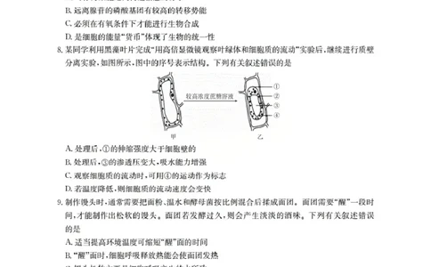 甘肃省2026届高三上学期10月联考（26-76C）生物_251103金太阳&middot;甘肃省2026届高三上学期10月联考（26-76C）（全科）