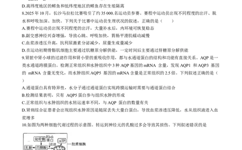 湖南省长沙市雨花区长沙市雅礼中学2025-2026学年高三上学期12月月考生物试题_2025年12月_251217湖南英才大联考雅礼中学2026届高三月考试卷（四）（全科）