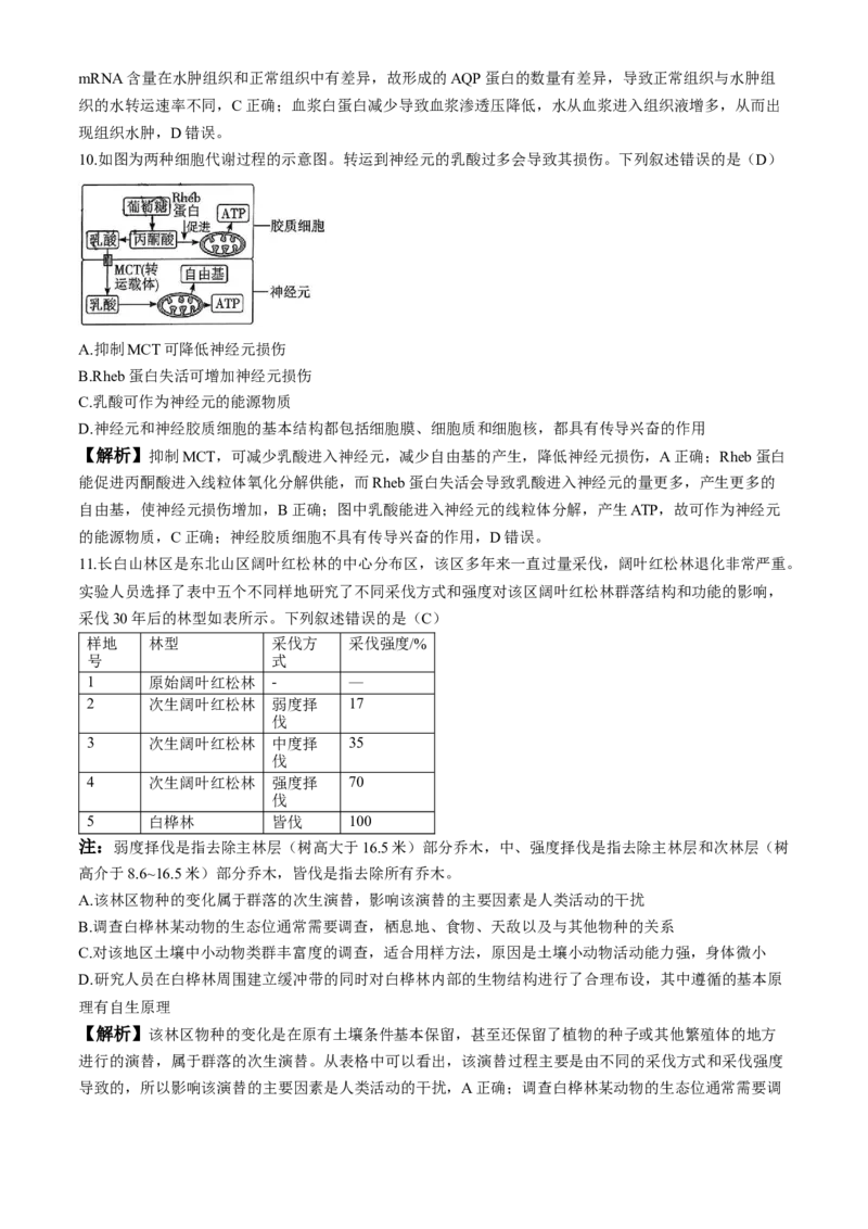 湖南省长沙市雨花区长沙市雅礼中学2025-2026学年高三上学期12月月考生物试题_2025年12月_251217湖南英才大联考雅礼中学2026届高三月考试卷（四）（全科）