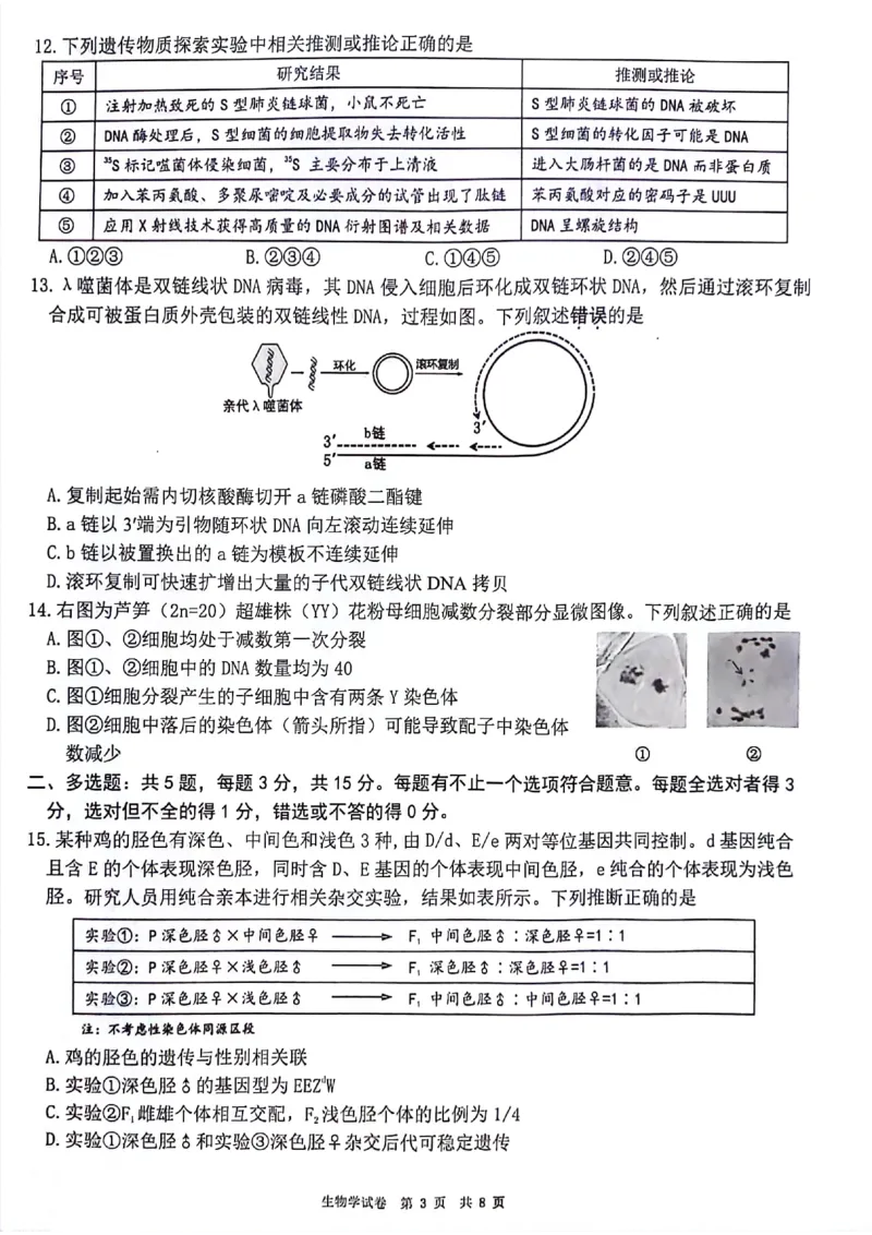 生物+答案江苏省连云港市2025-2026学年高三上学期11月期中考试生物试题_251116江苏省连云港市2025-2026学年高三上学期期中（全科）