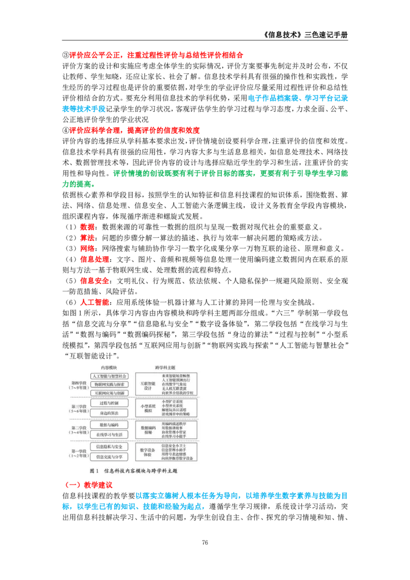 教师资格《（初中）信息技术》三色速记手册_4-教培资料-26年最新资料-同步更新_初中高中教资_03科三专项（进去保存报考的学科即可）_03科三初高中三色笔记（无水印版）_初中