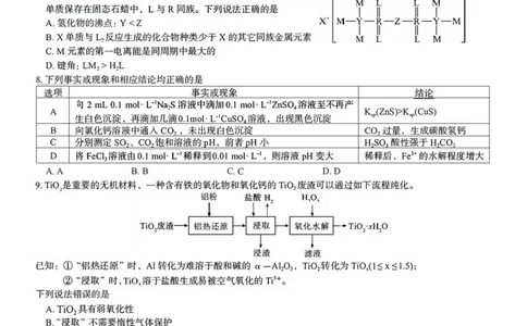 柳铁一中2025届高考适应性训练化学试卷_2025年6月_250603广西省柳铁一中2025届高考适应性训练（全科）
